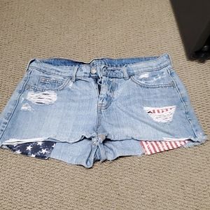 American Flag Shorts Denim